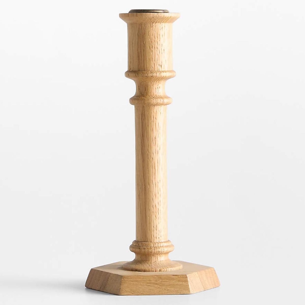 CRATE & BARREL - Candelabro Simson roble 20cm