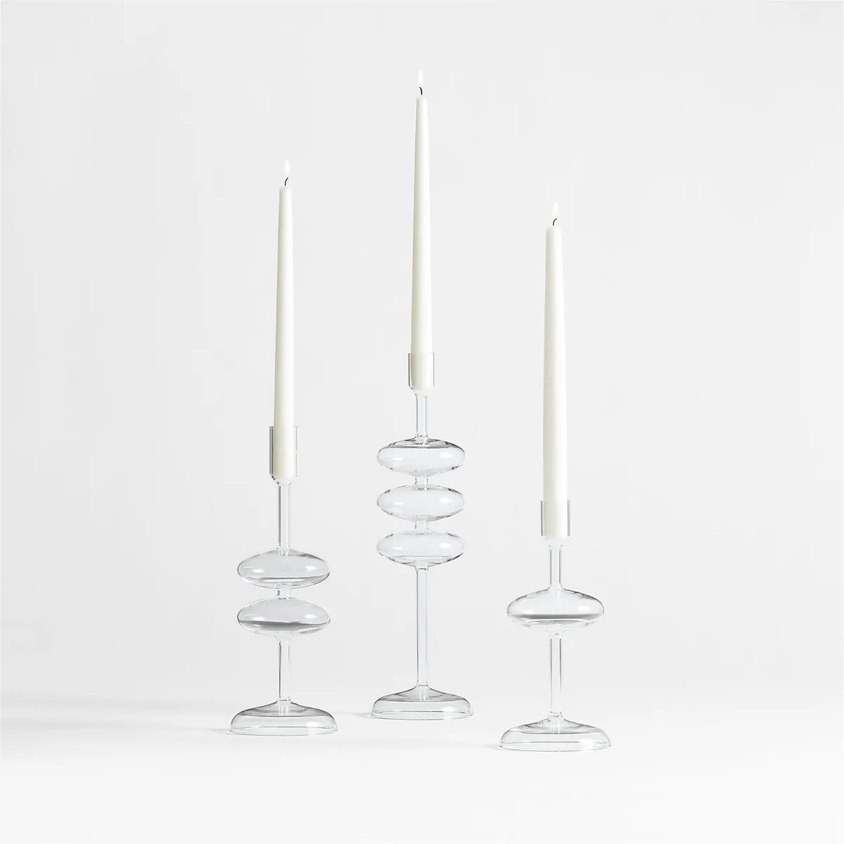 CRATE & BARREL - Candelabro Venezia Transparente V Crate & Barrel
