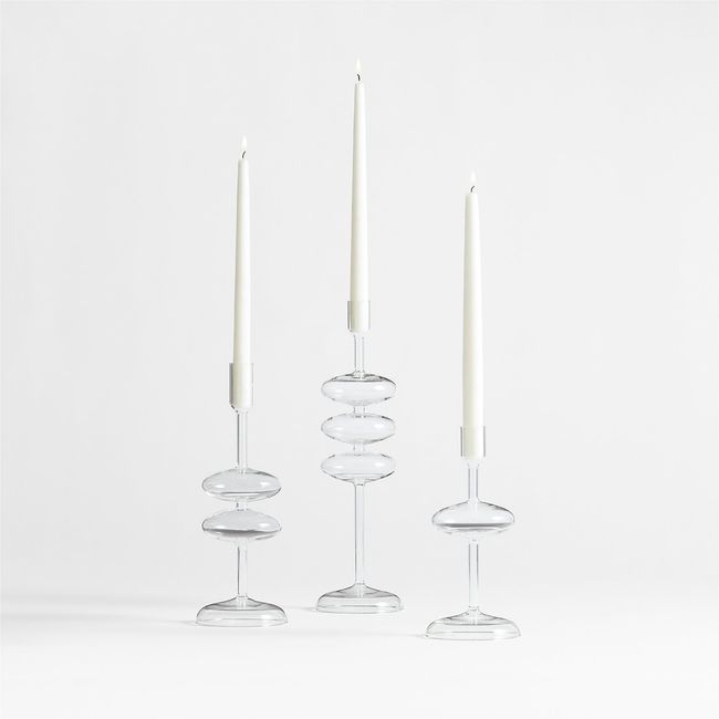 CRATE & BARREL - Candelabro Venezia Transparente V Crate & Barrel