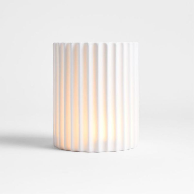 CRATE & BARREL - Candelabro Wave Blanco Pequeño Crate & Barrel