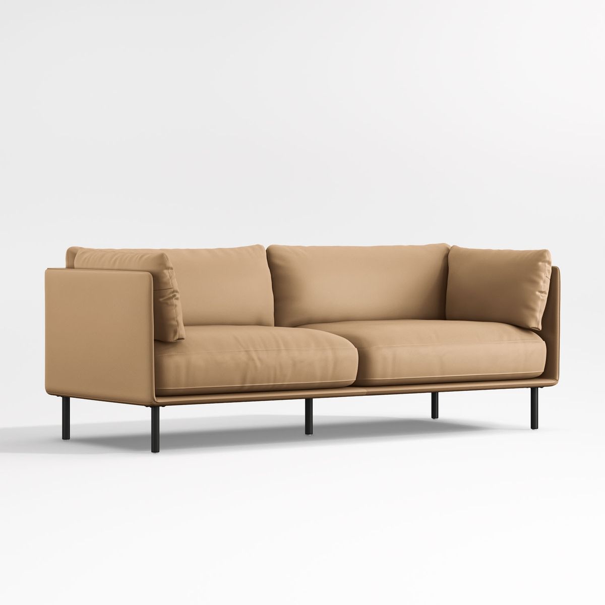 CRATE & BARREL - Sofá Cuero Vegano Wells Crate & Barrel