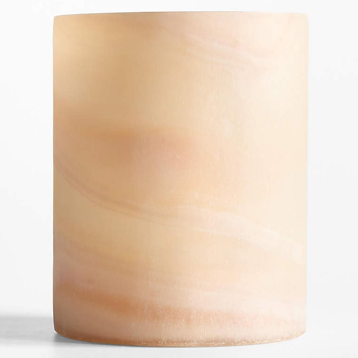 CRATE & BARREL - Portavelas hurricane vidrio marmolado 14cm