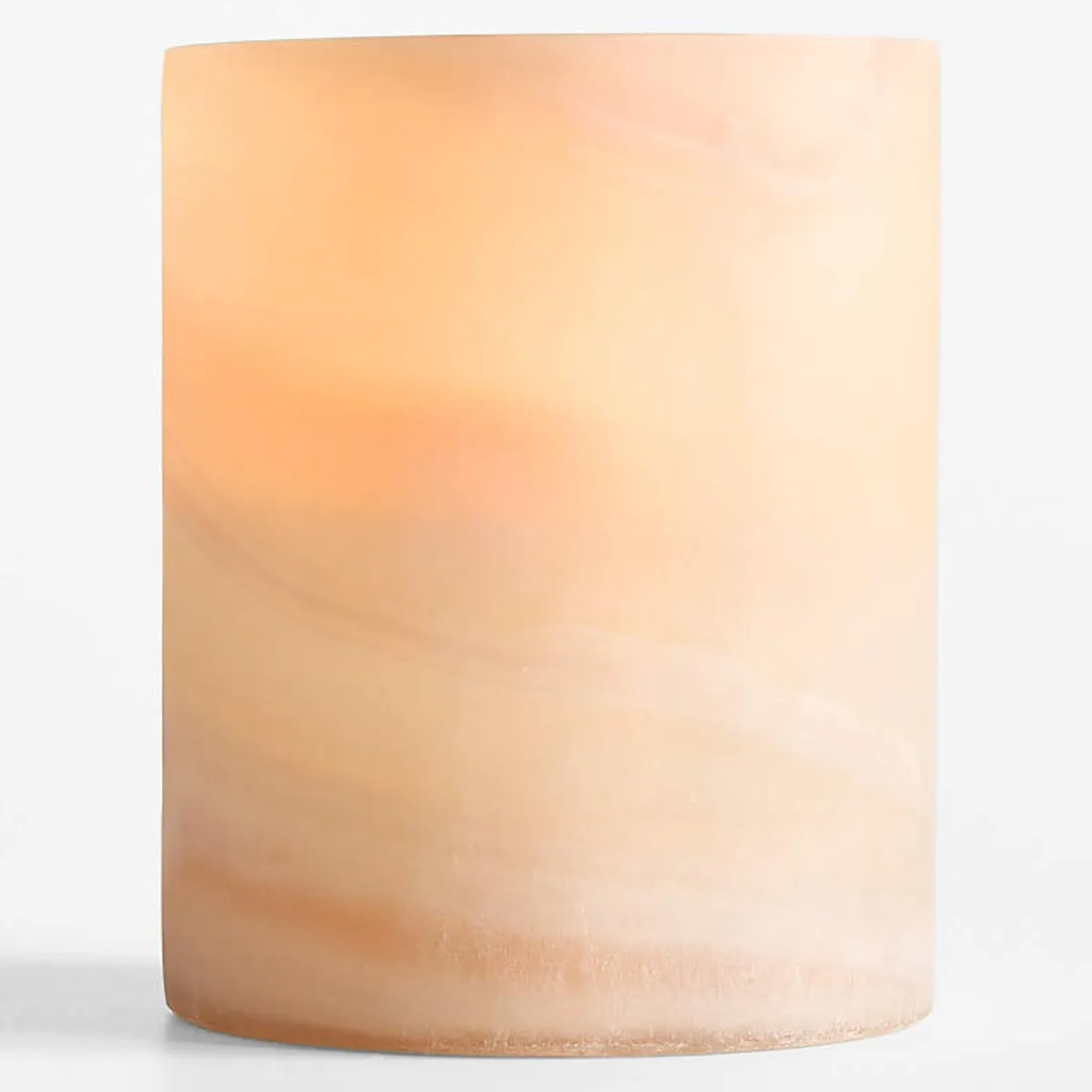 CRATE & BARREL - Portavelas hurricane vidrio marmolado 14cm
