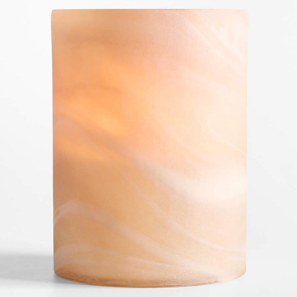 CRATE & BARREL - Portavelas hurricane vidrio marmolado 20cm