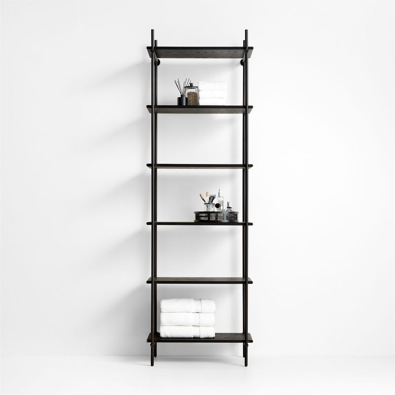 CRATE & BARREL - Librero Petra Madera Roble Negra Crate & Barrel