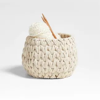 CRATE & BARREL - Cesto Pequeño Rulon Blanco