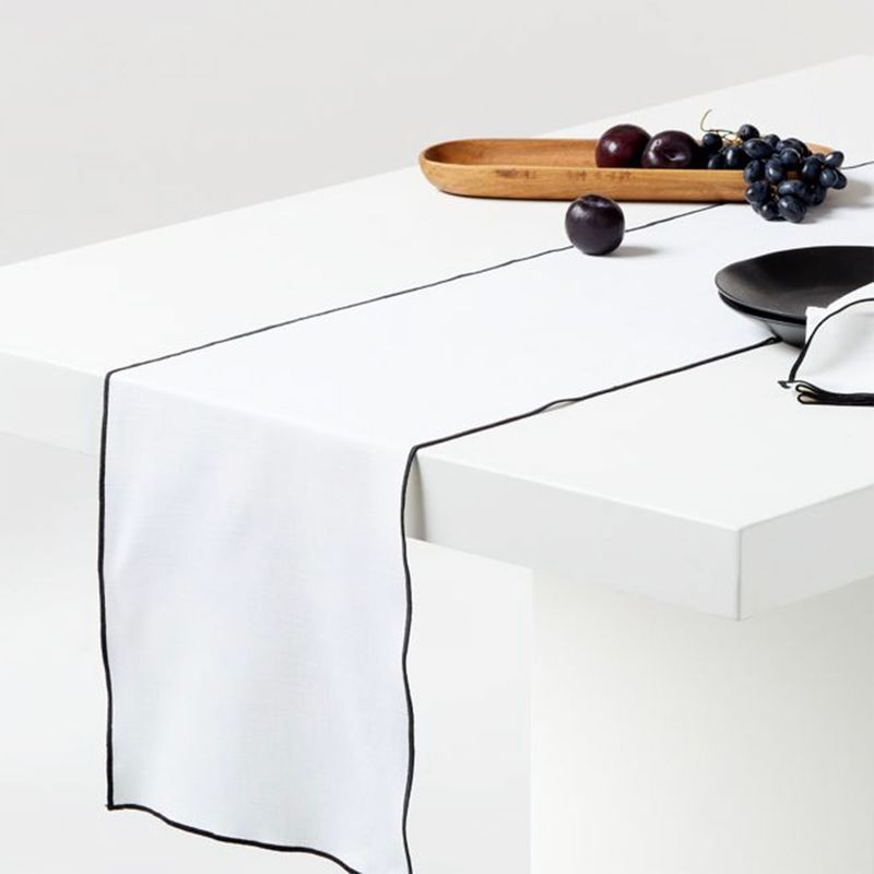 CRATE & BARREL - Camino Mesa Mercer Blanco 45X305Cm Crate & Barrel