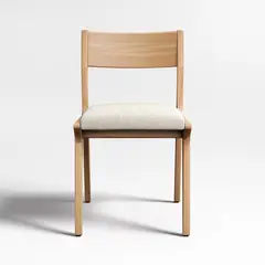 CRATE & BARREL - Silla Comedor Lakin Roble Blanco