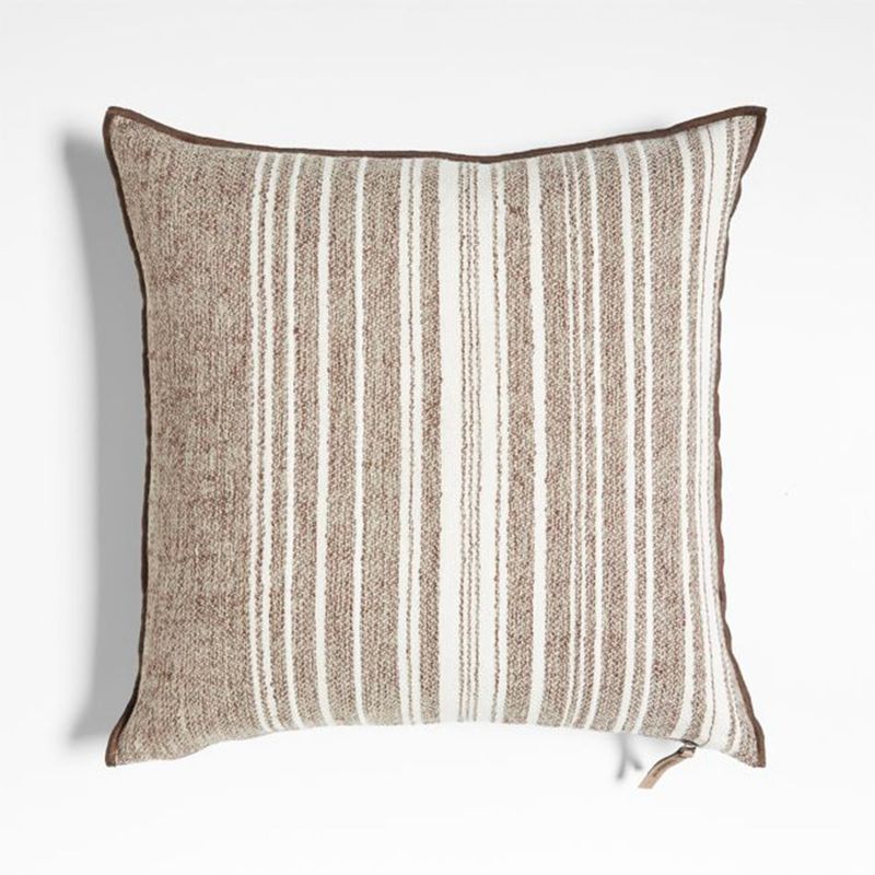 CRATE & BARREL - Funda Cojín Bande Rayas Beige Crate & Barrel