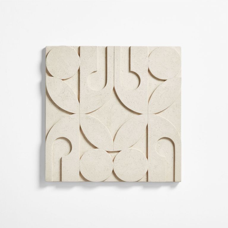 CRATE & BARREL Arte Pared Azulejos Blanco Tall Frye