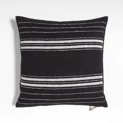 CRATE & BARREL - Funda Almohada Chatou Rayas Negro