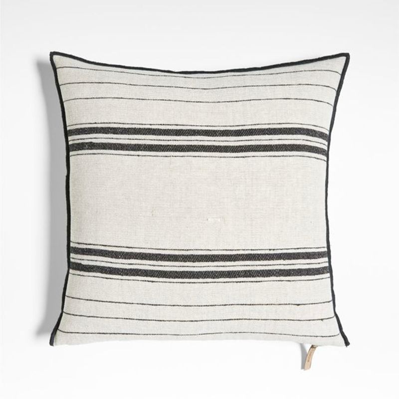CRATE & BARREL - Funda Almohada Chatou Rayas Marfil Crate & Barrel