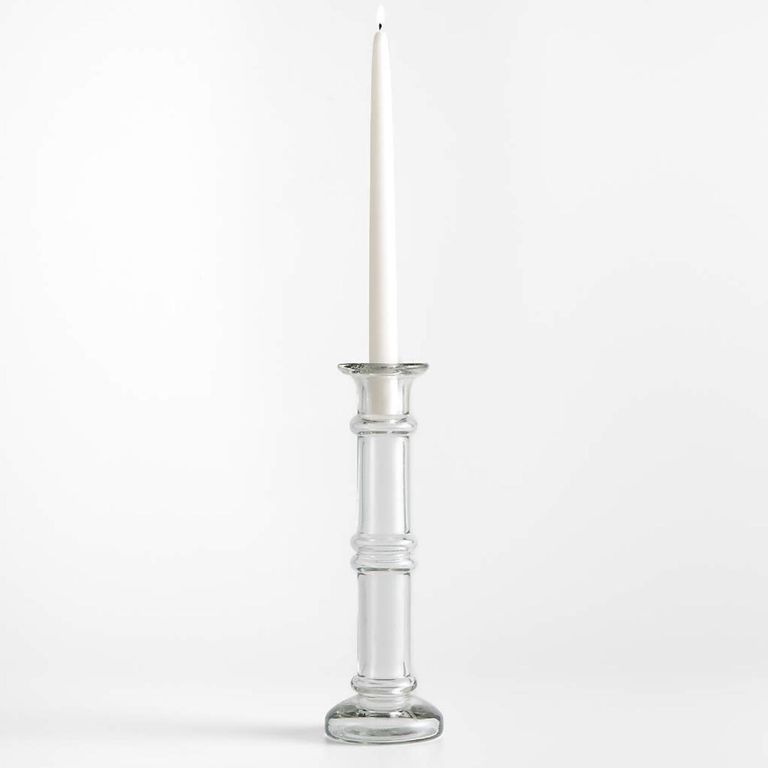 CRATE & BARREL Candelabro De Cristal Transparente Darwin