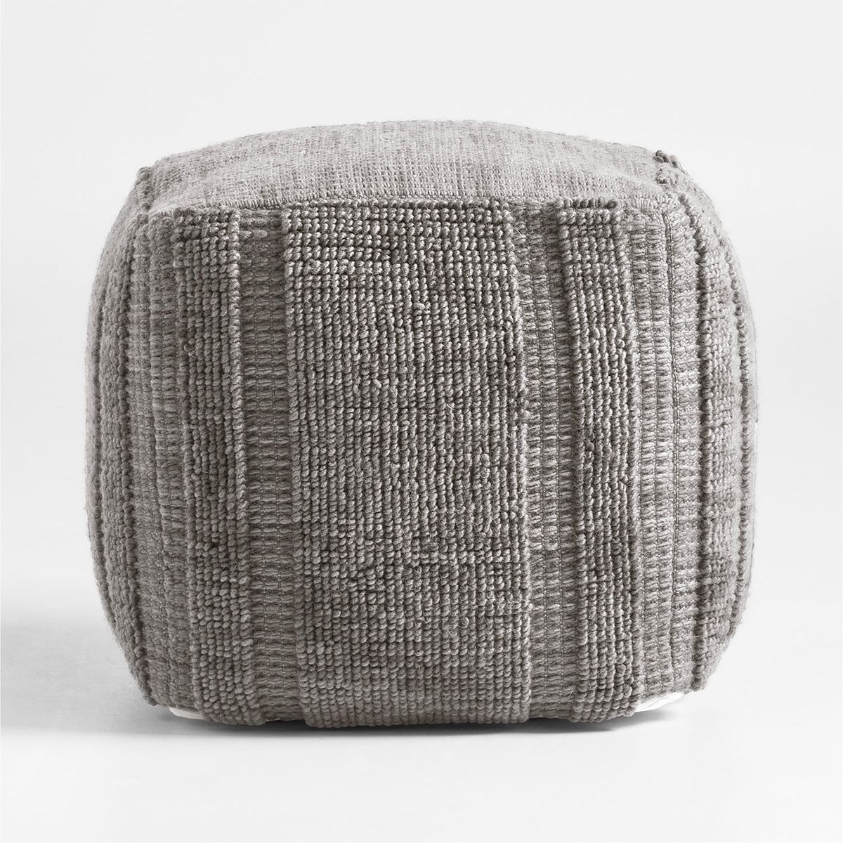 CRATE & BARREL - Pouf Texturizado Gris Crate & Barrel