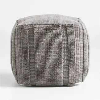 CRATE & BARREL - Pouf Texturizado Gris