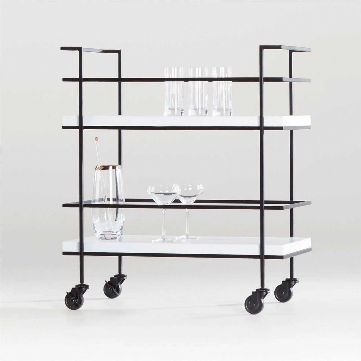 CRATE & BARREL - Carro Bar Adina Negro Crate & Barrel