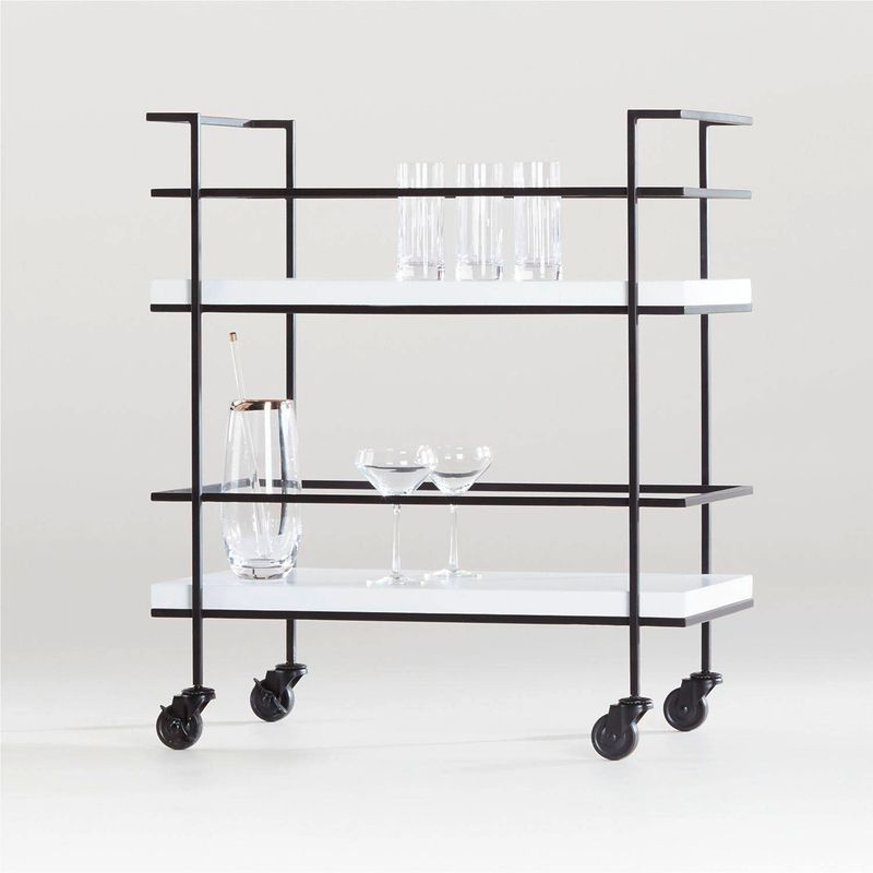 CRATE & BARREL - Carro Bar Adina Negro Crate & Barrel