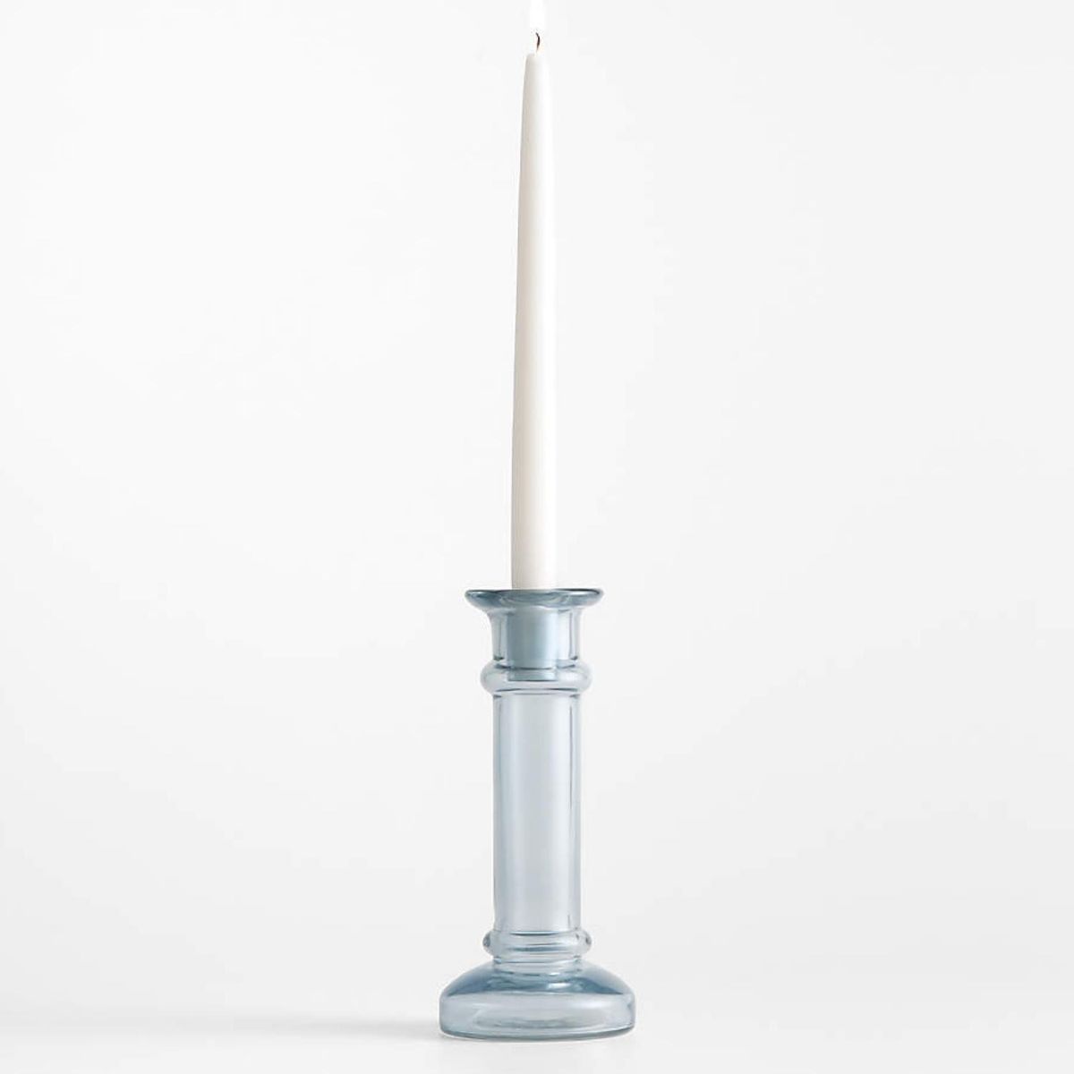 CRATE & BARREL - Candelabro De Vidrio Azul Kati Crate & Barrel