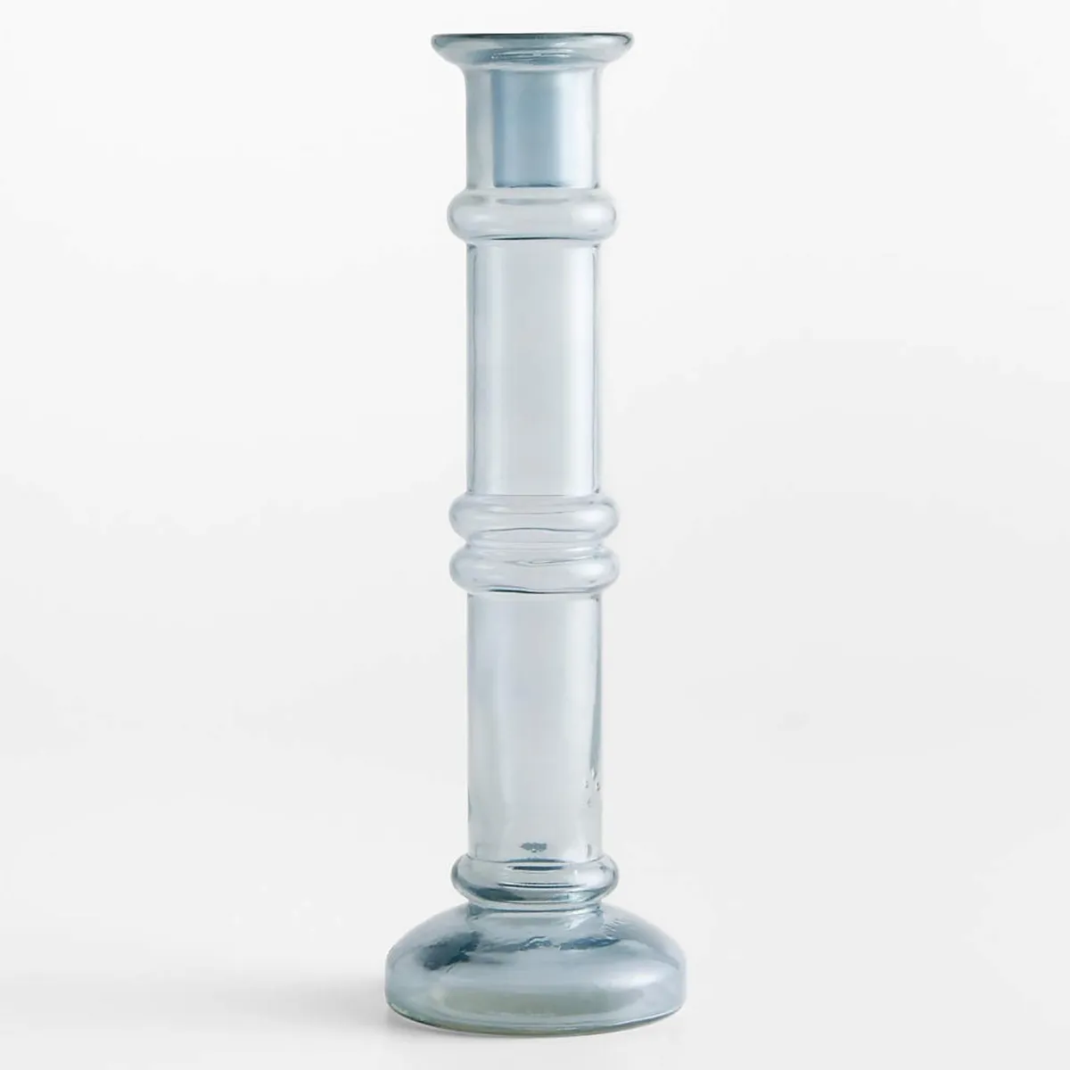 CRATE & BARREL - Candelabros Cónico Azul Darwin Glass Crate & Barrel