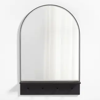 CRATE & BARREL - Espejo Edge Rectangular Con Marco Metálico Negro 92X61 Cm