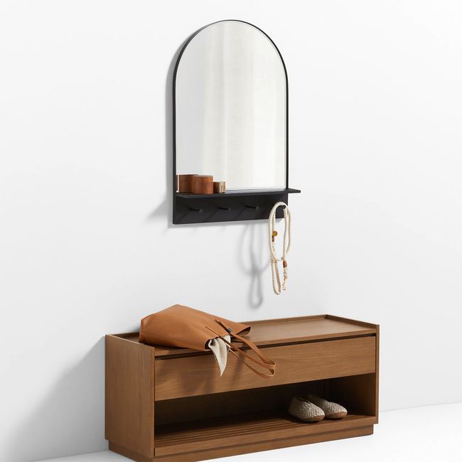 CRATE & BARREL - Espejo Edge Rectangular Con Marco Metálico Negro 92X61 Cm Crate & Barrel