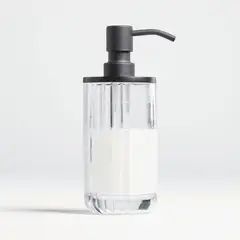 CRATE & BARREL - Jabonera Vidrio Tapa Negra