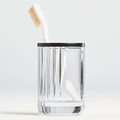 CRATE & BARREL - Vaso Contenedor Vidrio Baño