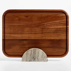 CRATE & BARREL - Tabla De Cortar Madera Con Soporte