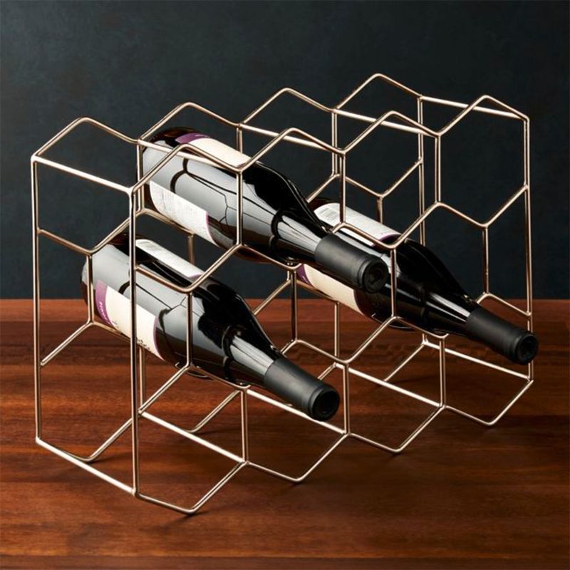 CRATE & BARREL - Rack Para 11 Botellas De Vino Plateado Crate & Barrel