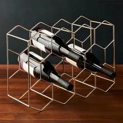 CRATE & BARREL - Rack Para 11 Botellas De Vino Plateado