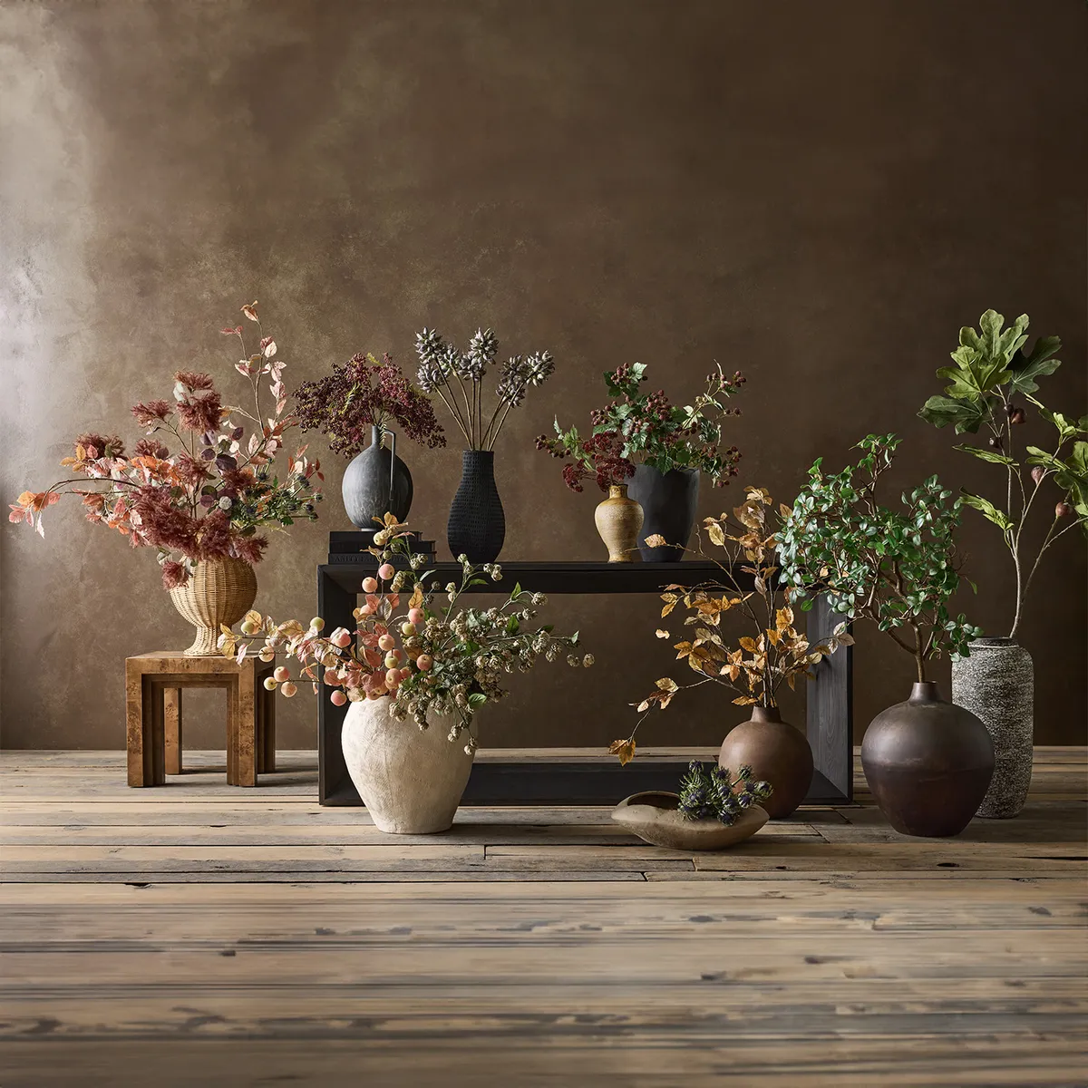 CRATE & BARREL - Rama Artificial Hojas Otoño 167 cm Crate&Barrel