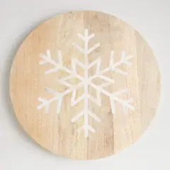 CRATE & BARREL - Tabla Madera Marmol Copo De Nieve