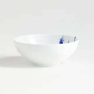 CRATE & BARREL - Bowl Blanco Y Azul Omri