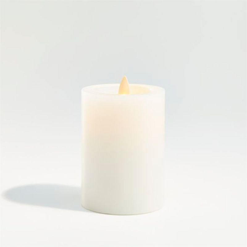 CRATE & BARREL - Vela Pillar Blanca Led 8x10 Cm Crate & Barrel