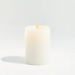 CRATE & BARREL - Vela Pillar Blanca Led 8x10 Cm
