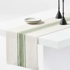 CRATE & BARREL - Camino De Mesa Rayas Verde