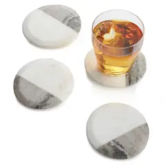 CRATE & BARREL - Set 4 Posavasos de Mármol