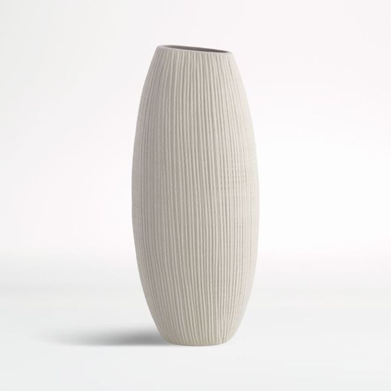 CRATE & BARREL - Florero Alura Alto Crema Crate & Barrel