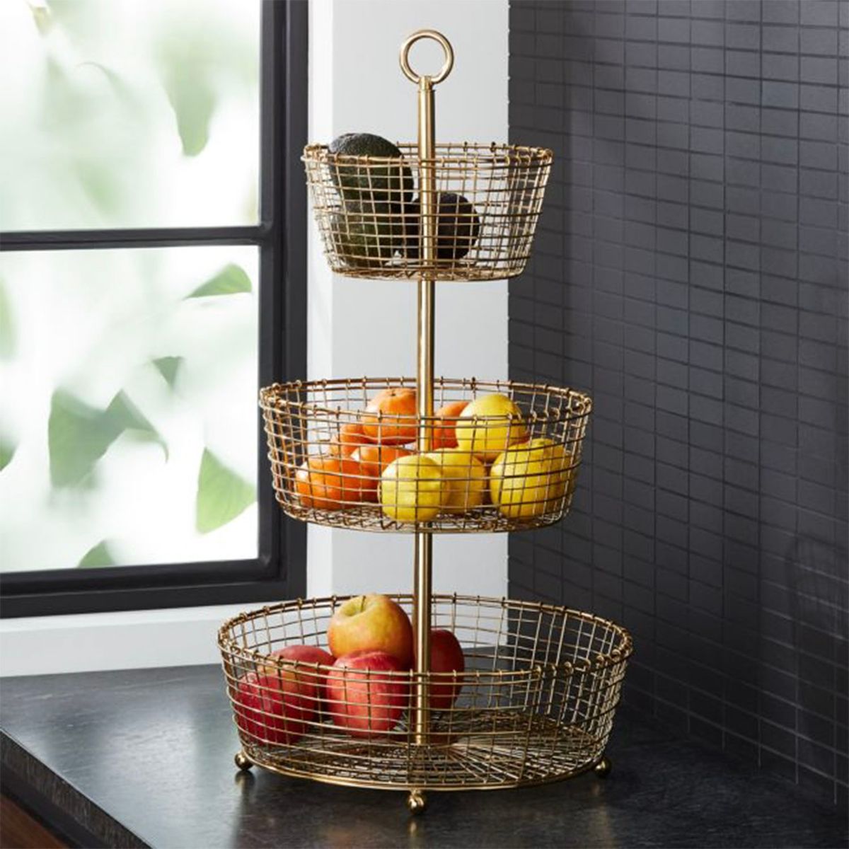 CRATE & BARREL - Frutero Bendt 3 Niveles Crate&Barrel