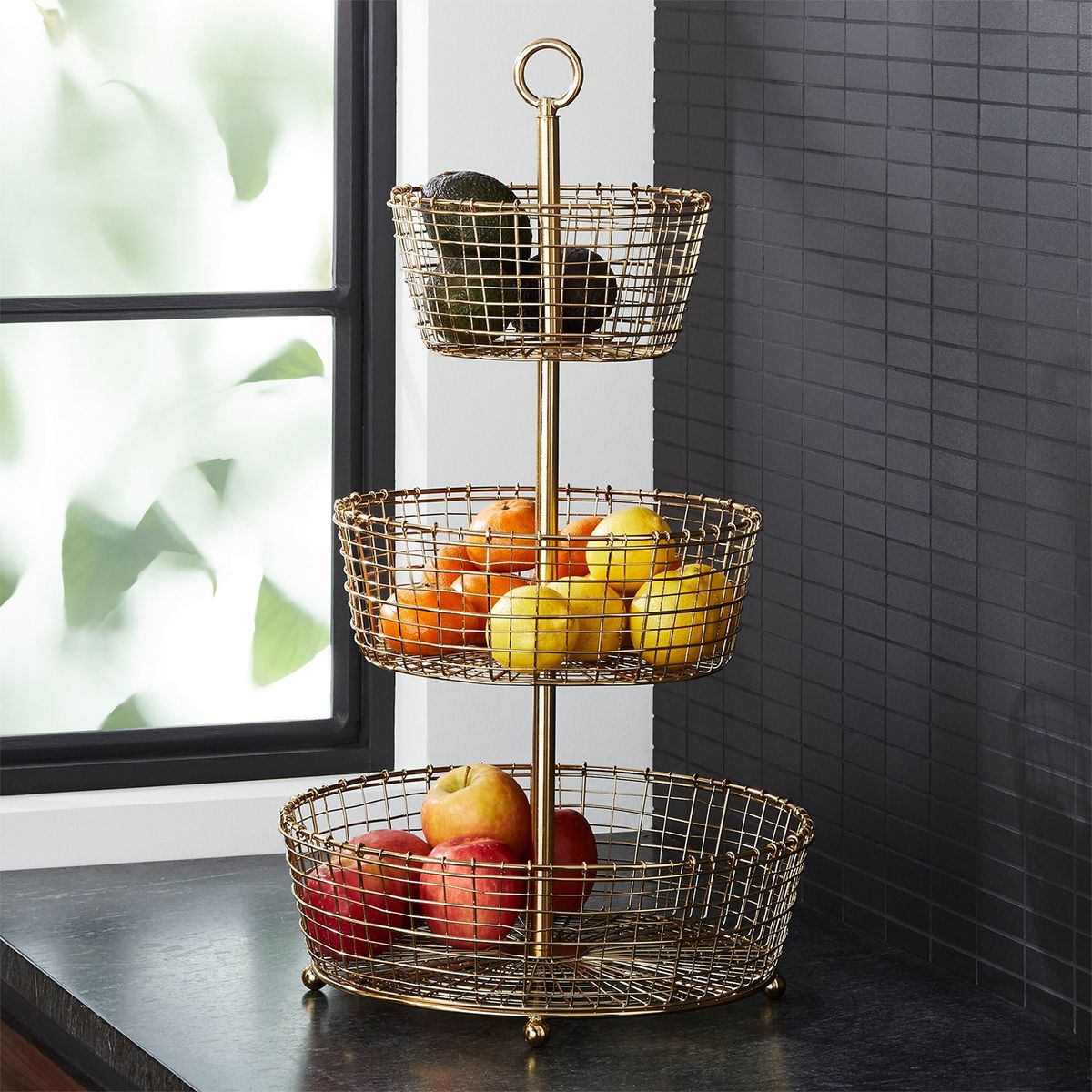 CRATE & BARREL - Frutero Bendt 3 Niveles Crate&Barrel