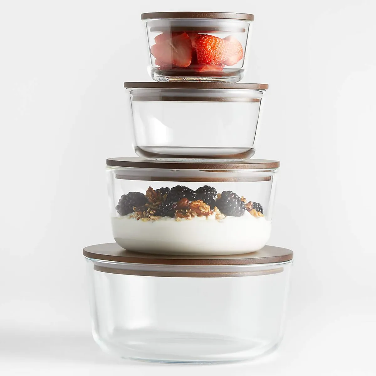 CRATE & BARREL - Set 8 Contenedores Redondos De Vidrio Crate & Barrel