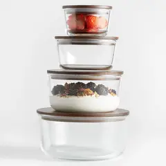 CRATE & BARREL - Set 8 Contenedores Redondos De Vidrio