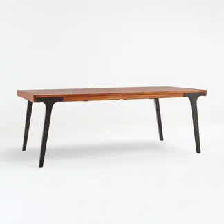 CRATE & BARREL - Mesa Comedor Lakin Teca 205 Cm Extensible