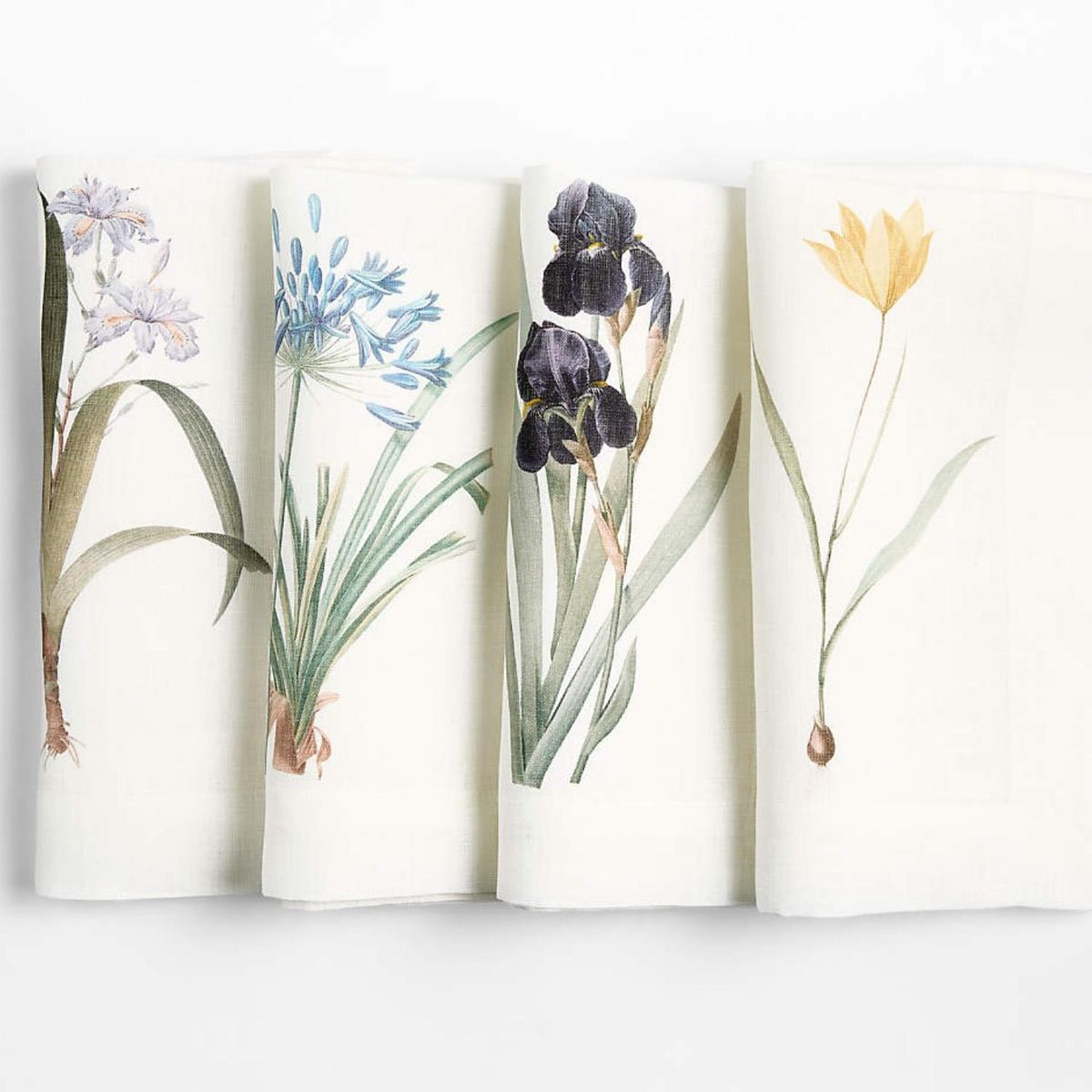 CRATE & BARREL - S 4 Servilletas Lino Flor Primaveral Crate & Barrel