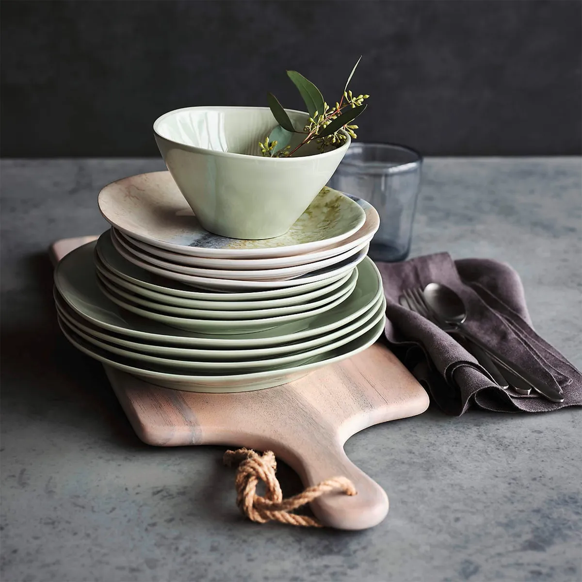 CRATE & BARREL - Plato Ensalada Melamina Marin Crate&Barrel