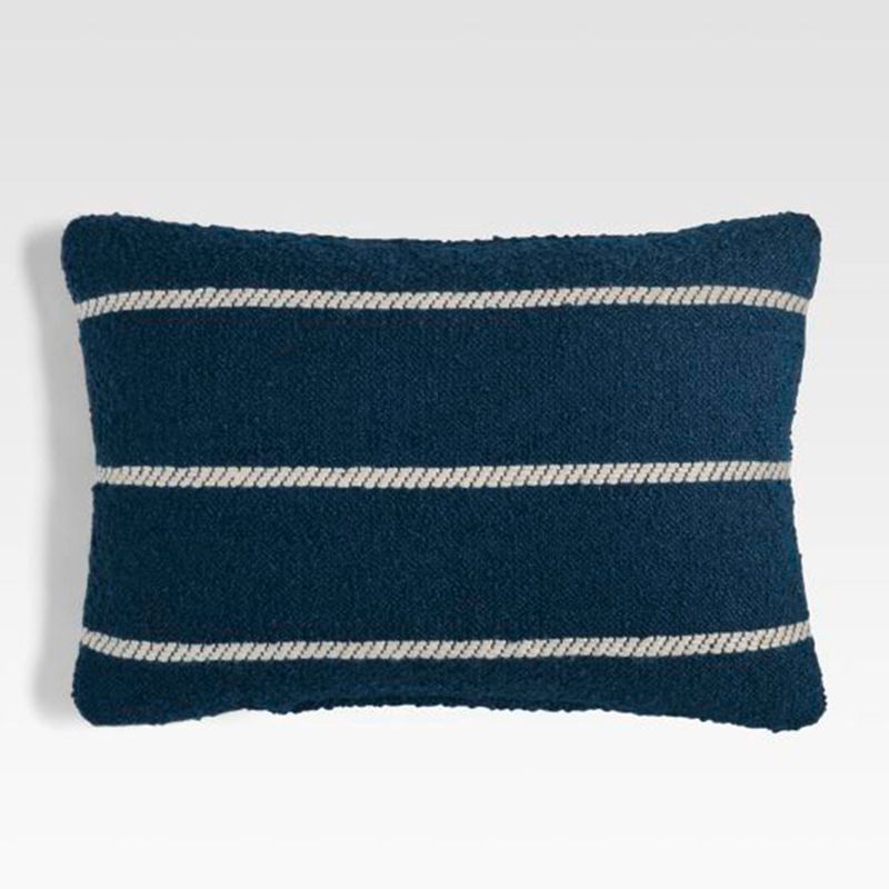 CRATE & BARREL - Funda Cojín Azul Rayas Adia Crate & Barrel