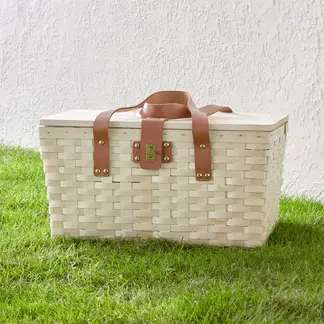 CRATE & BARREL - Cesta Picnic De Madera Equipada