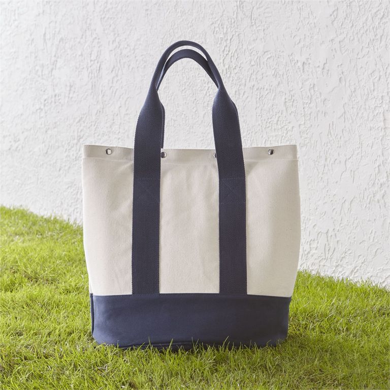 CRATE & BARREL Bolso Picnic Canvas Azul Outfitt