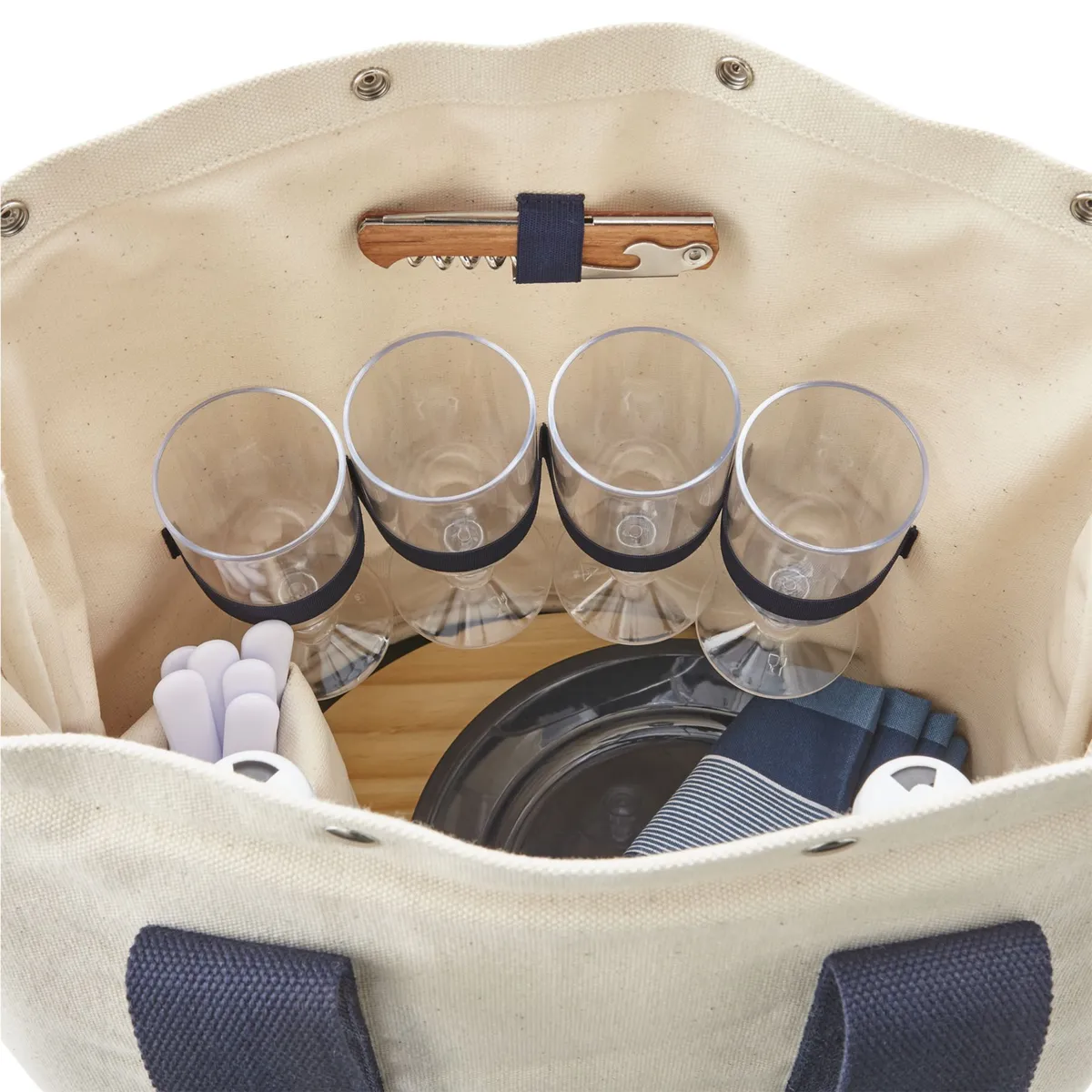 CRATE & BARREL - Bolso Picnic Canvas Azul Outfitt Crate & Barrel
