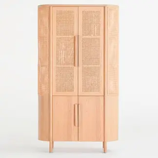CRATE & BARREL - Estante Caned Natural